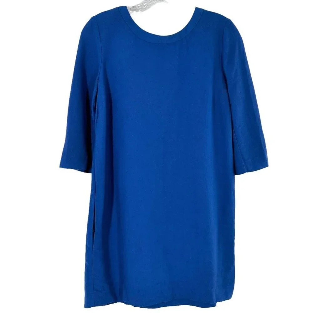 Sandro Blue Cut-Out Back Shift Dress Size 1/S - Picture 7 of 7